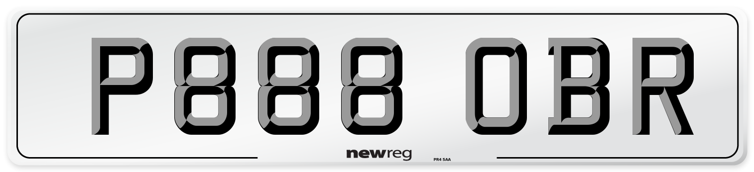 P888 OBR Number Plate from New Reg